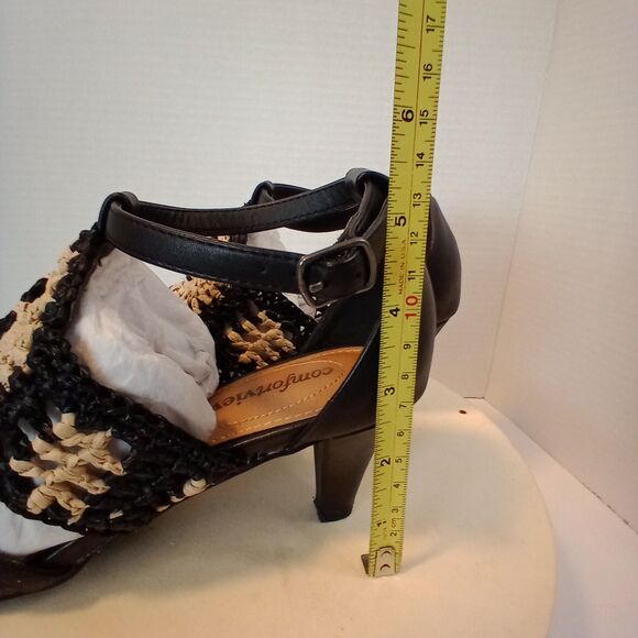 COMFORTVIEW Black Woven Open Toe Women's Sandals Size 7M - Picture 8 of 14